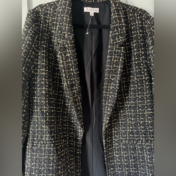 NANETT LEOPORE GOLD BLAC METALLIC THREAD BLAZER - Picture 6 of 7